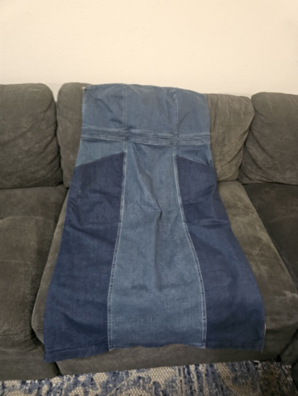 ELOQUII NWT Strapless Denim Patchwork Midi Dress – Plus Size✨ NEW WITH TAGS! ✨ - Picture 8 of 8